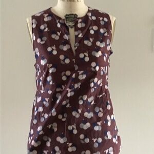 Marni Sleeveless Top with Brown and Blue Pattern